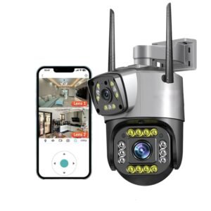 TP PLUS 6MP WiFi Dual Lens Outdoor PTZ CCTV Camera with 360° View