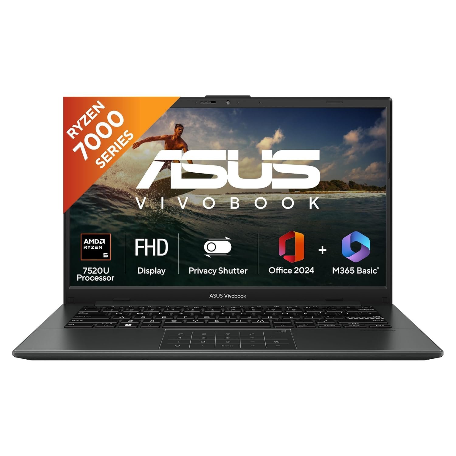 ASUS Vivobook Go 14, AMD Ryzen 5 7520U,Thin & Light Laptop